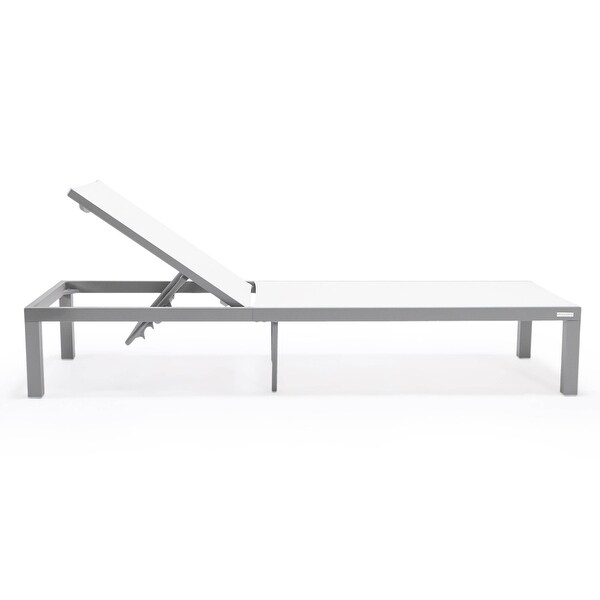 Aluminum Beach Pool Sun Lounge Chair Sling Mesh Fabric Reclining Stackable Lounger Chair