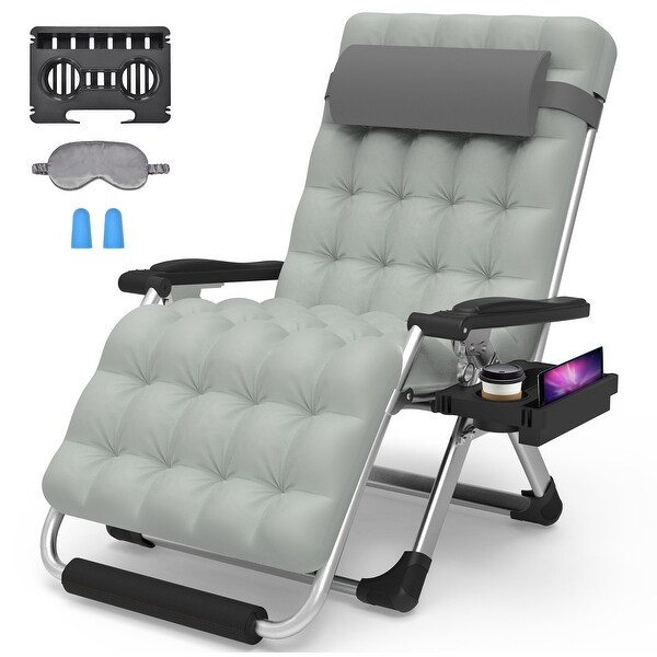 33In Patio Reclining Chaise Lounge with Removable Cushion
