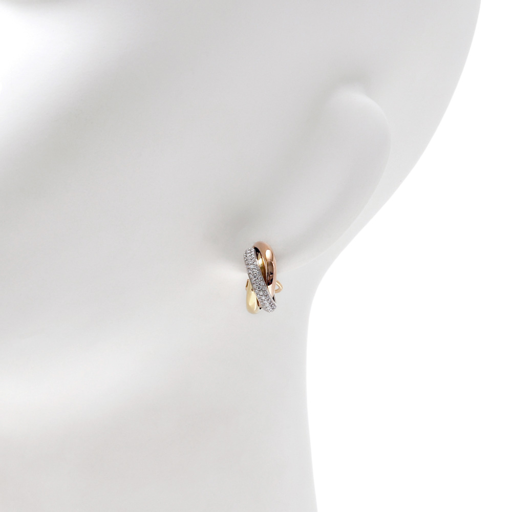 Cartier Trinity Earrings Tri-Gold B8031900