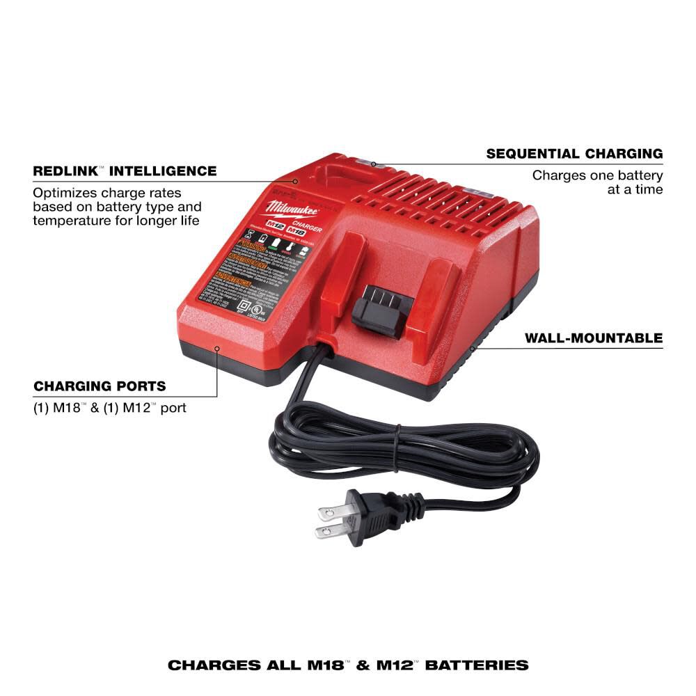 Milwaukee M18 & M12 Multi-Voltage Charger 48-59-1812