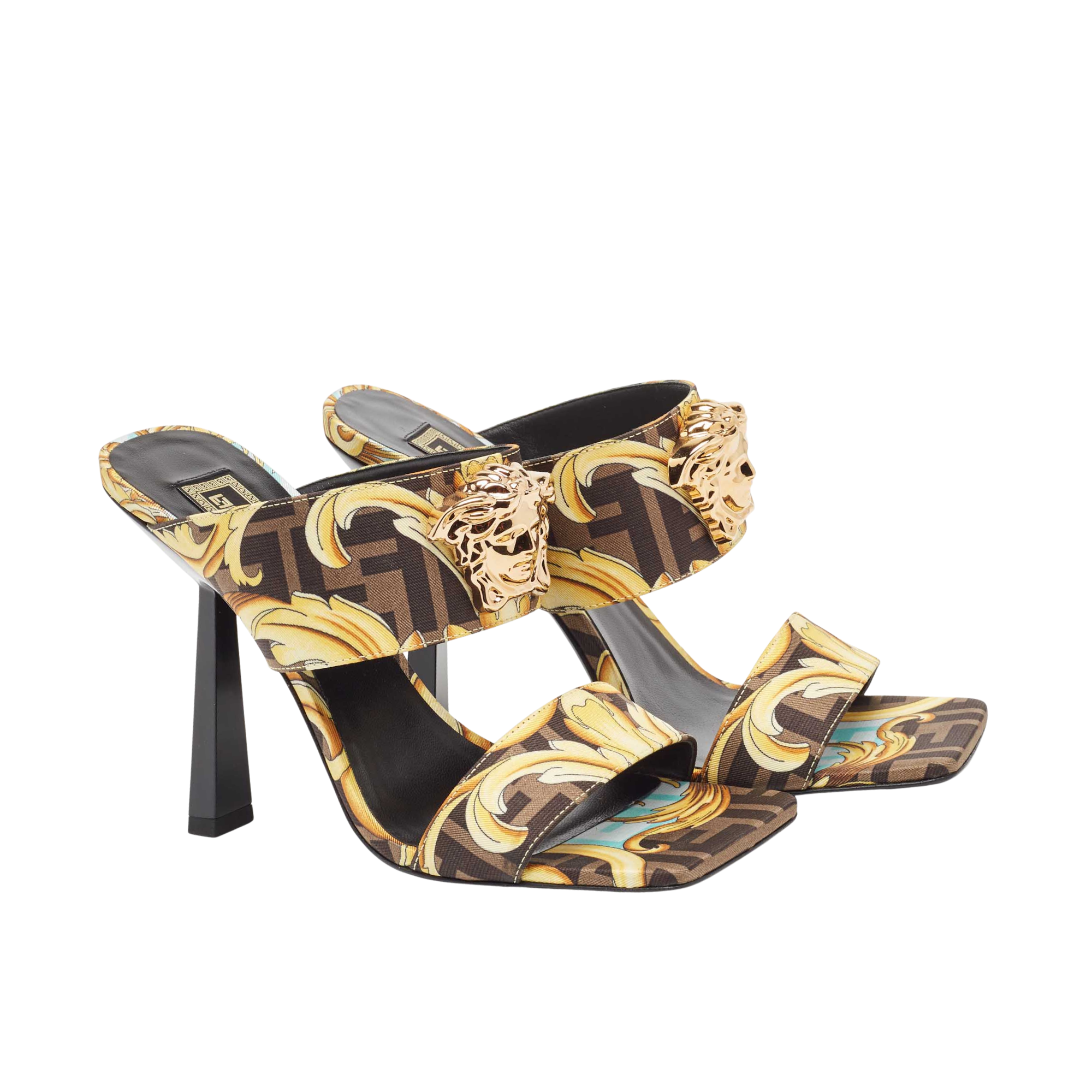 Fendace Gold Baroque Mules Ss2022 Brown 1005157-1A035585X00V