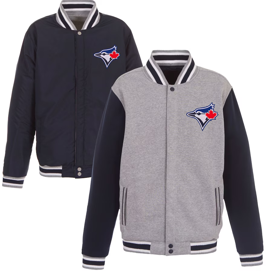 Men's Toronto Blue Jays JH Design Reversible Fleece Full-Snap Jacket