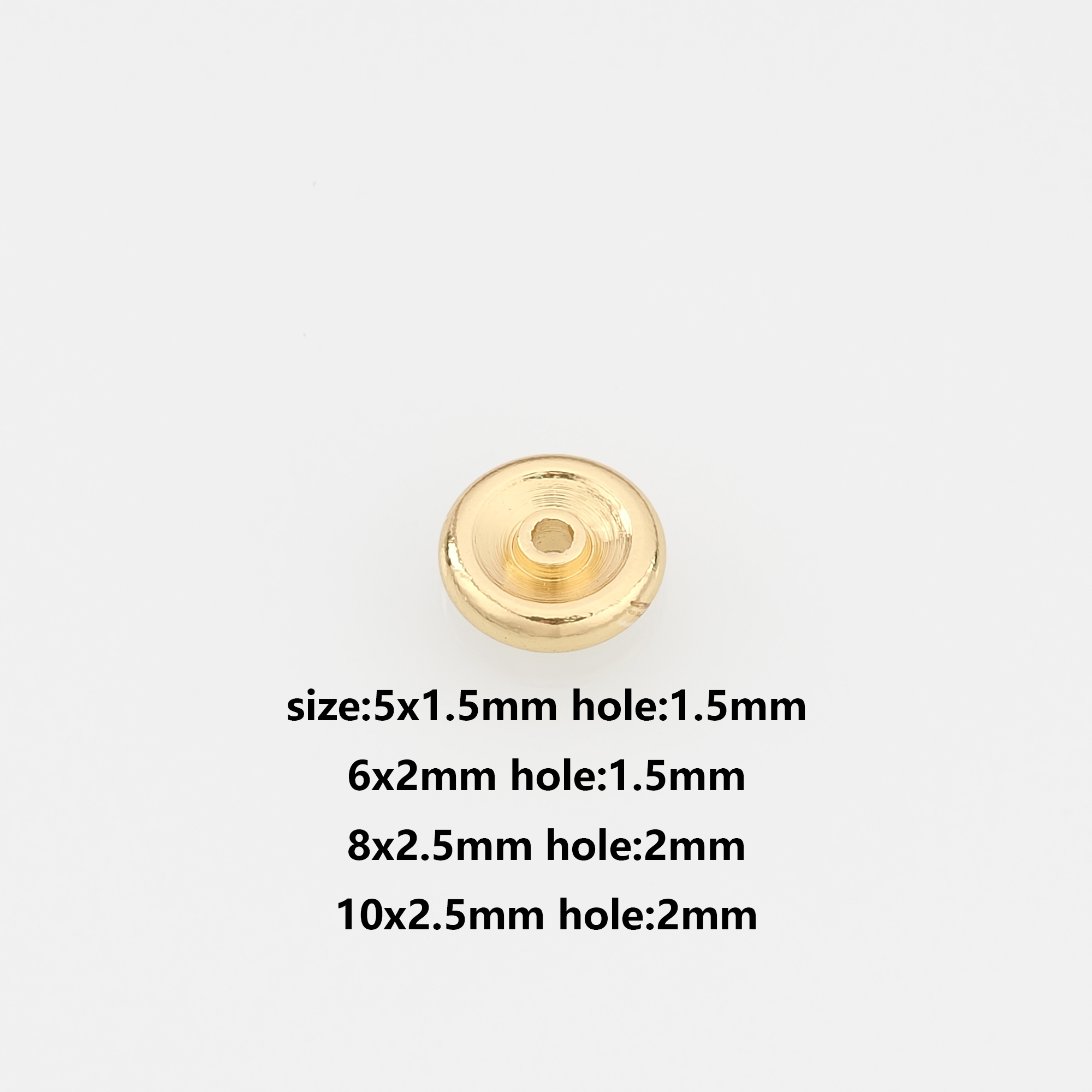 50Pcs 18K Gold Filled Round Flat Spacer Beads,Dainty Round Spacer Beads,DIY Jewelry Making Supply