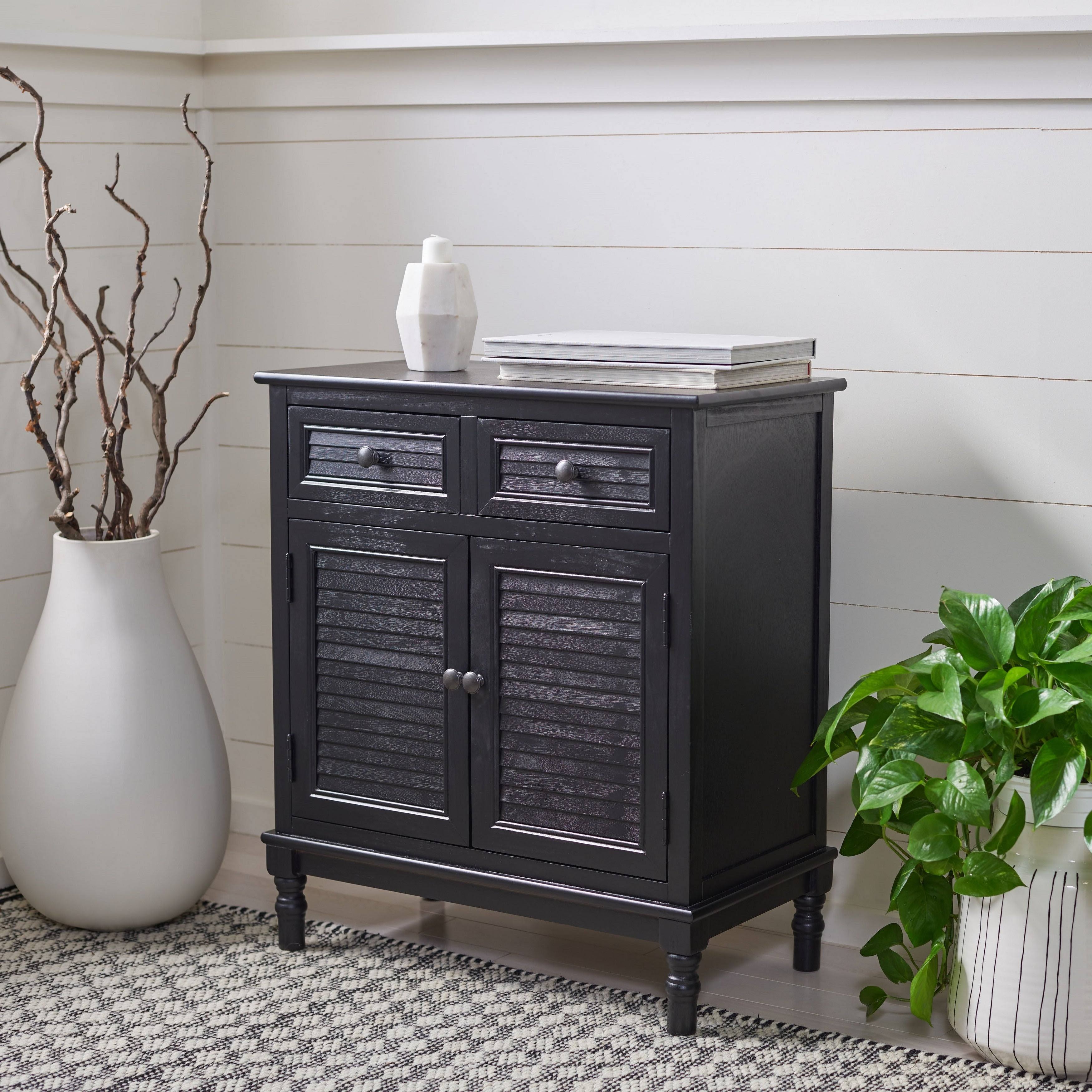 Safavieh CNS5721B Tate 2 Drawer 2 Door Sideboard Black
