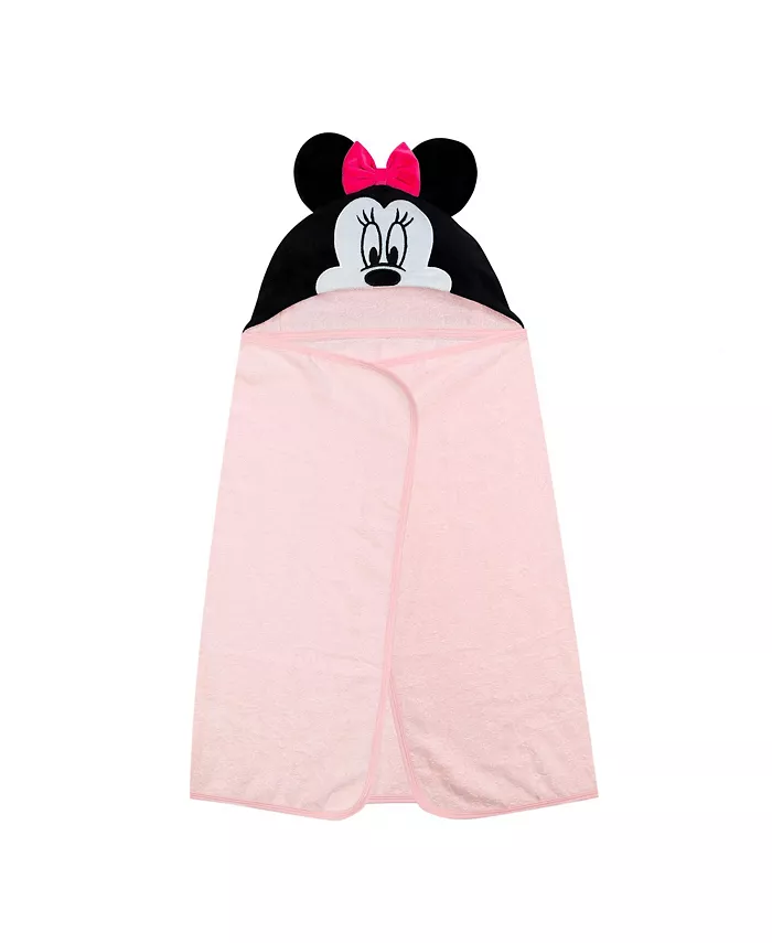 Lambs and Ivy Disney Baby Minnie Mouse Pink Cotton Hooded Baby Bath Towel