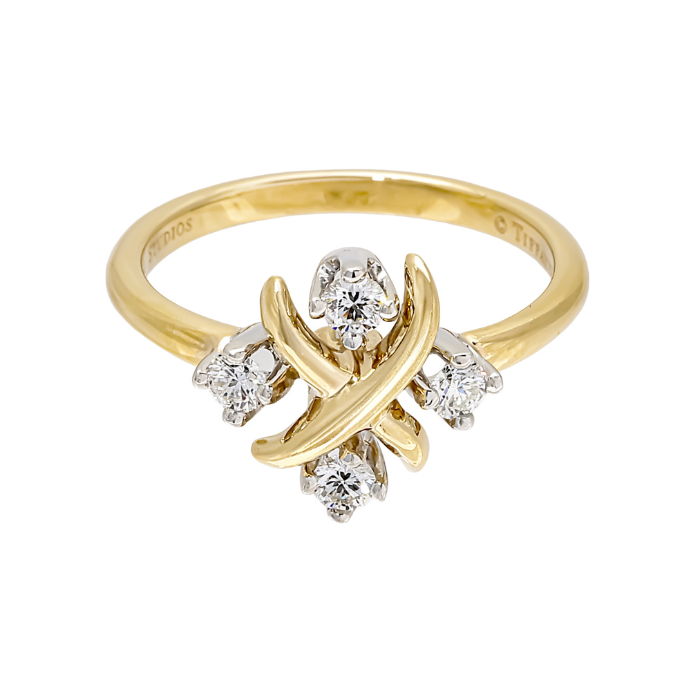 Tiffany & Co. Jean Schlumberger Rin Ring Platinum & 18K Yellow Gold Diamond