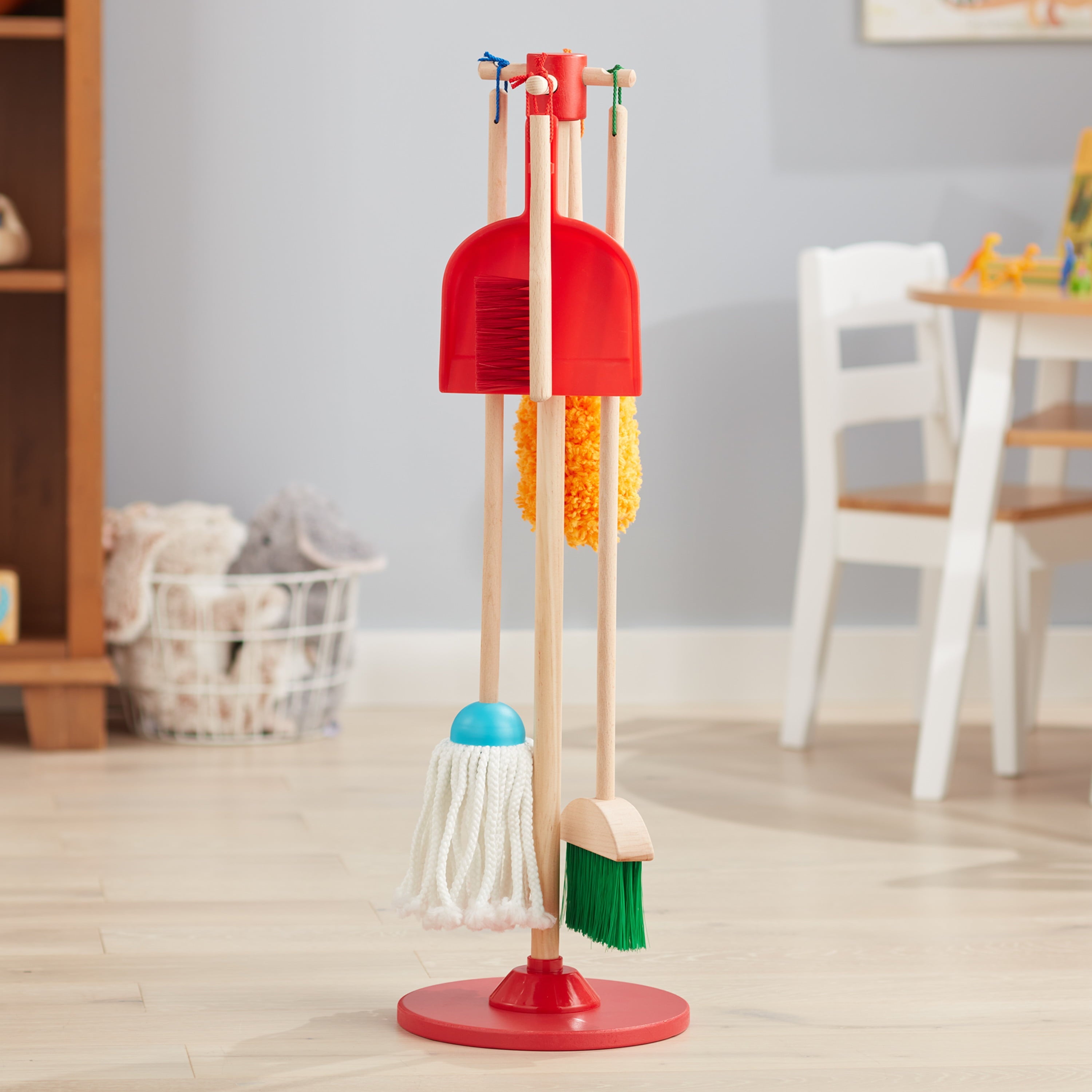 Melissa and Doug Dust! Sweep! Mop! 6-Piece Pretend Play Set – FSC-Certified Materials