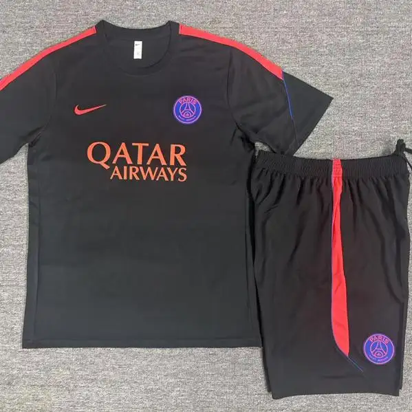 Paris Saint Germain PSG 26/27 Short Sleeves Training Suit-Black