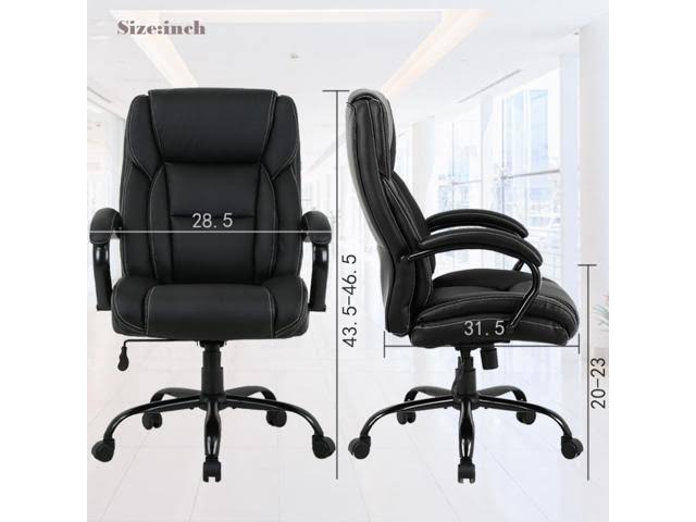 Bestmassage Big and Tall Office Chair 500lbs Cheap Desk Chair Ergonomic Computer Chair High Back PU Executive Chair with Lumbar