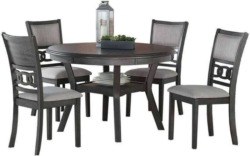GIA Gray Round 5-Piece Dining Set from New Classic