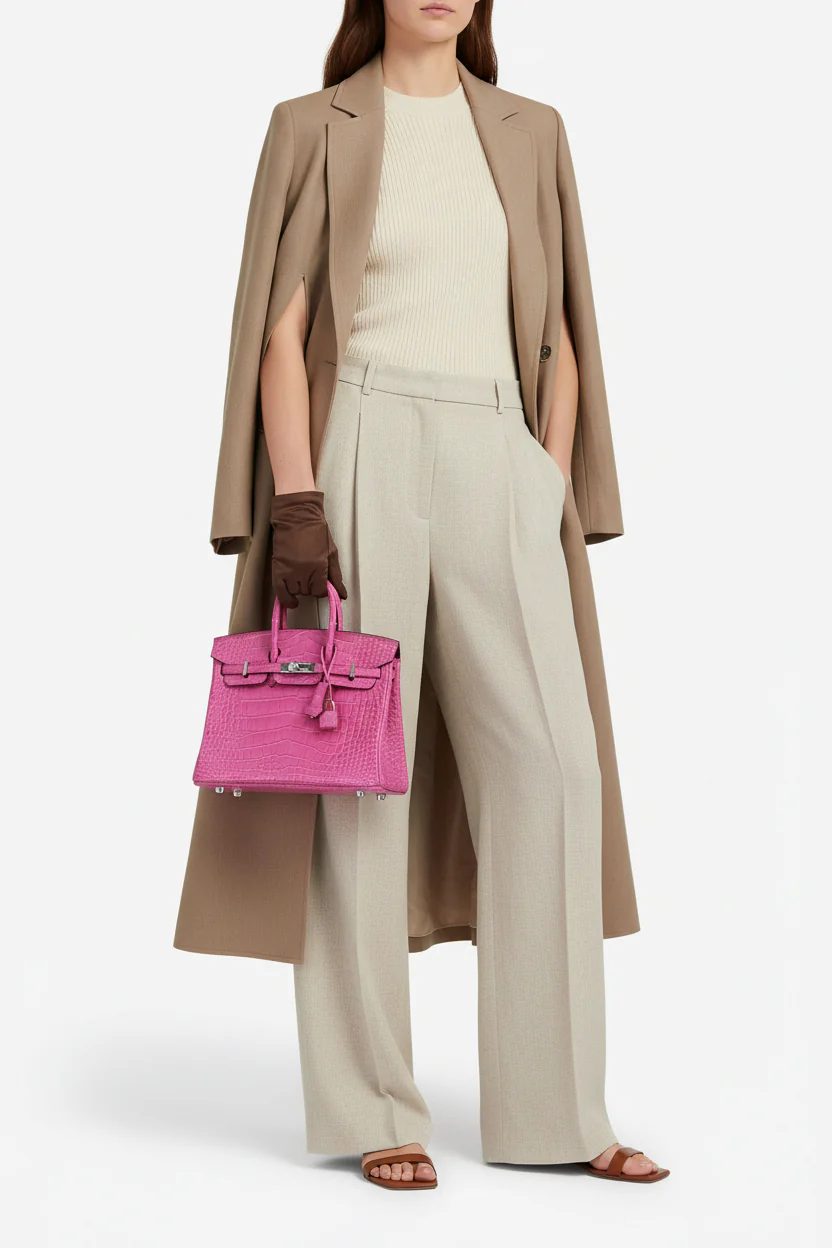 Hermès Birkin 25 Rose Sheherazade Matte Alligator Palladium Hardware