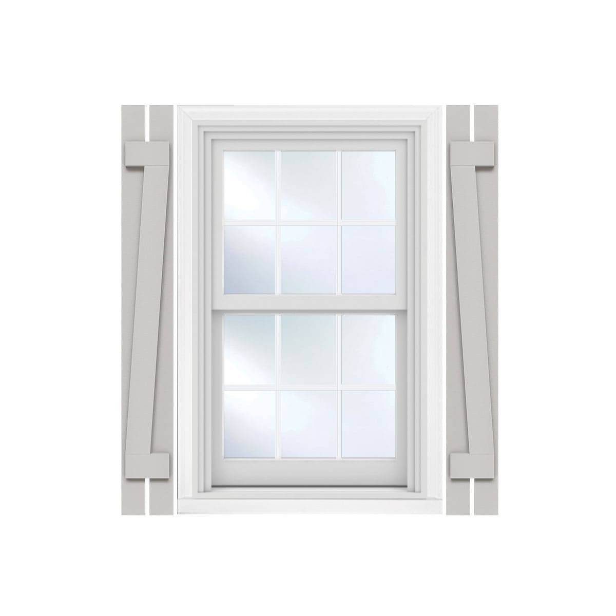 Ekena Millwork FBS06Z11X037RUF 11 1/4x22W x 37x22H Rustic Two Board Spaced Board-n-Batten Faux Wood Shutters w/Z-Board (Per Pair