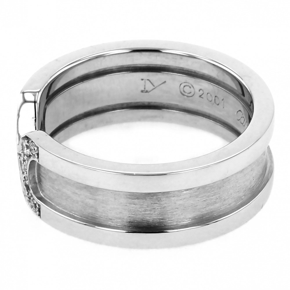 Cartier 2C C Duling #49 Ring 18K White Gold Diamond