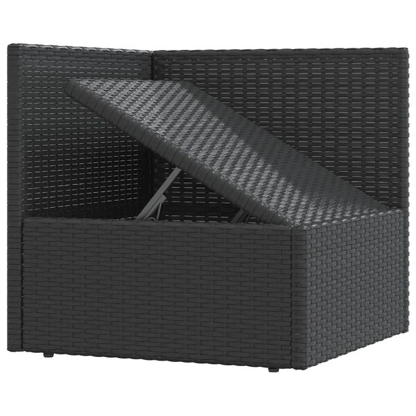 vidaXL 2 Piece Patio Lounge Set with Cushions Black Poly Rattan