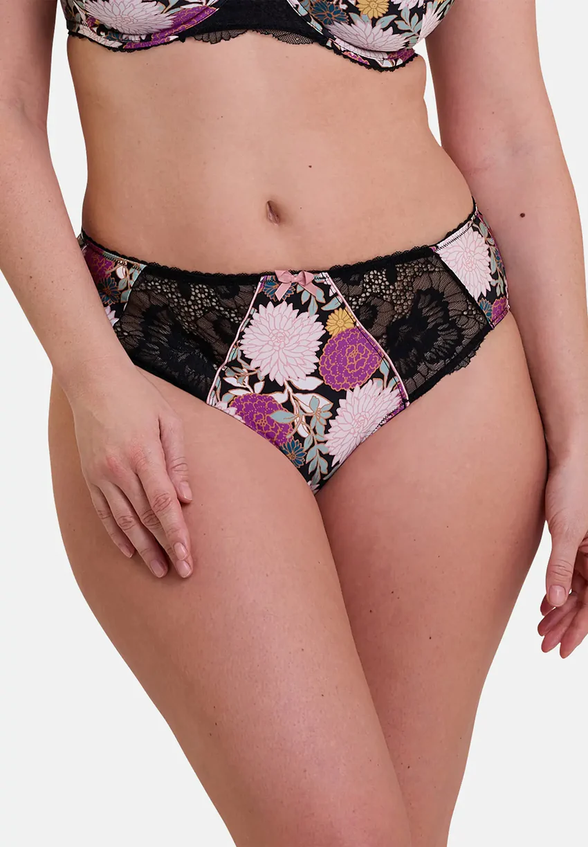 Slip Aurélie Imprimé Dahlia Foncé