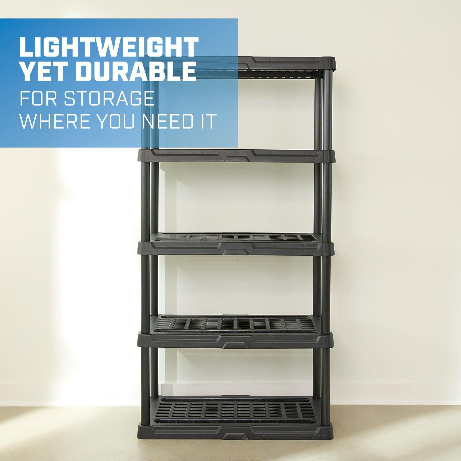 HART 5-Tier 18 x 36 x70.2 Ventilated Plastic Wall Shelf Unit, 750lb Capacity