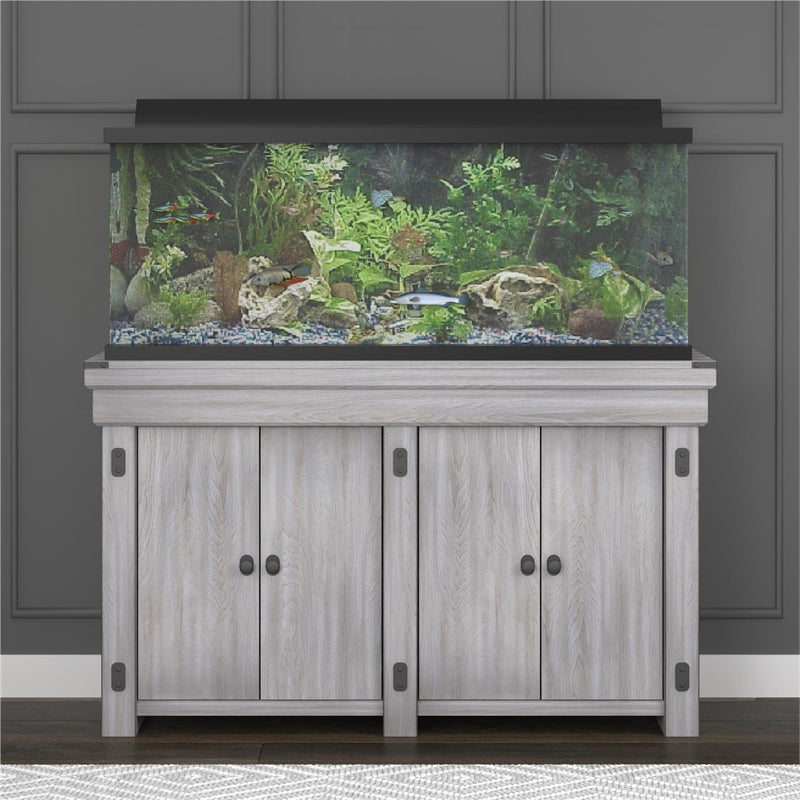 Bowery Hill 55 Gallon Aquarium Stand in Rustic White