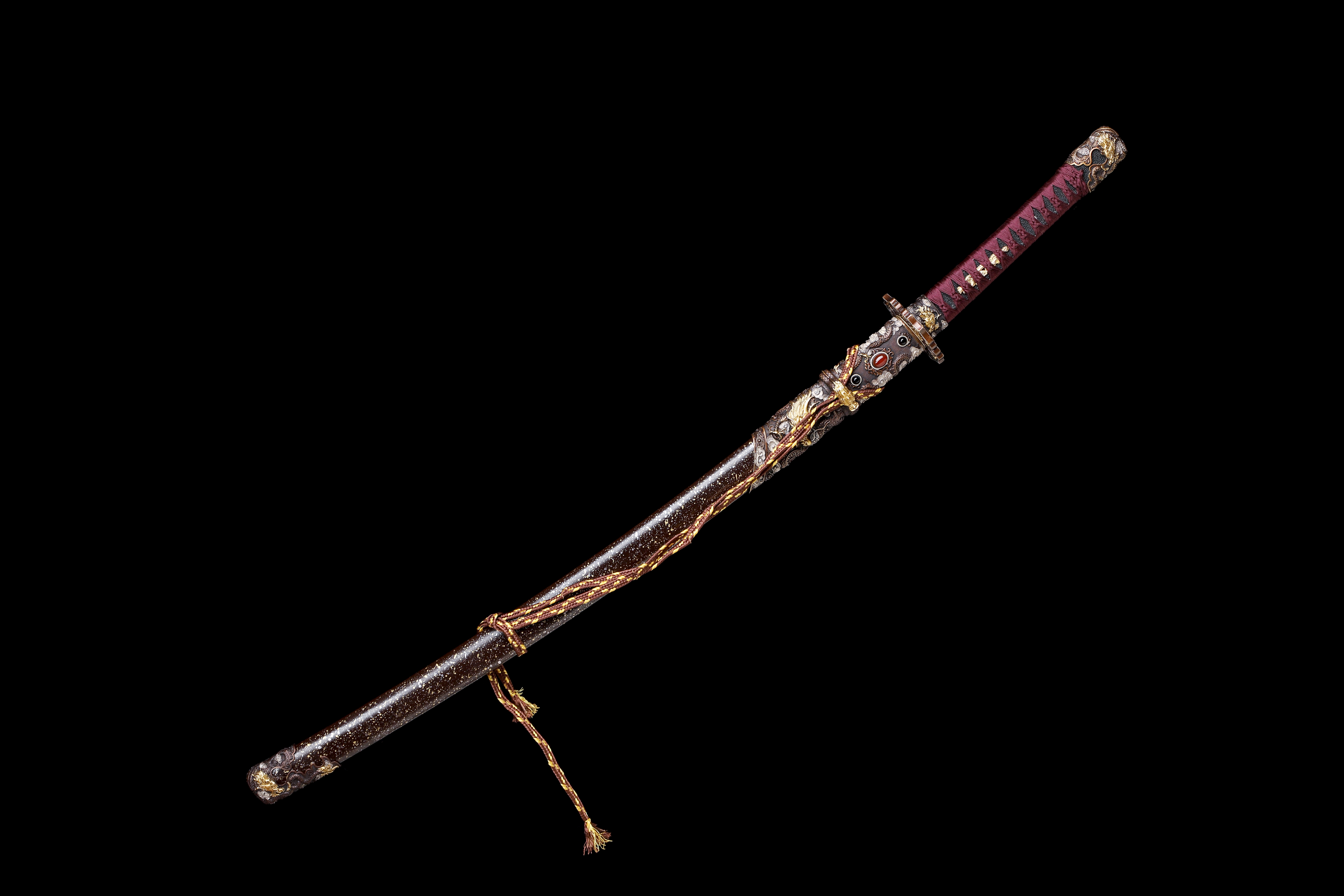 Handmade Japanese Katana Go-Mai Blade Galaxy Dragon Full Tang