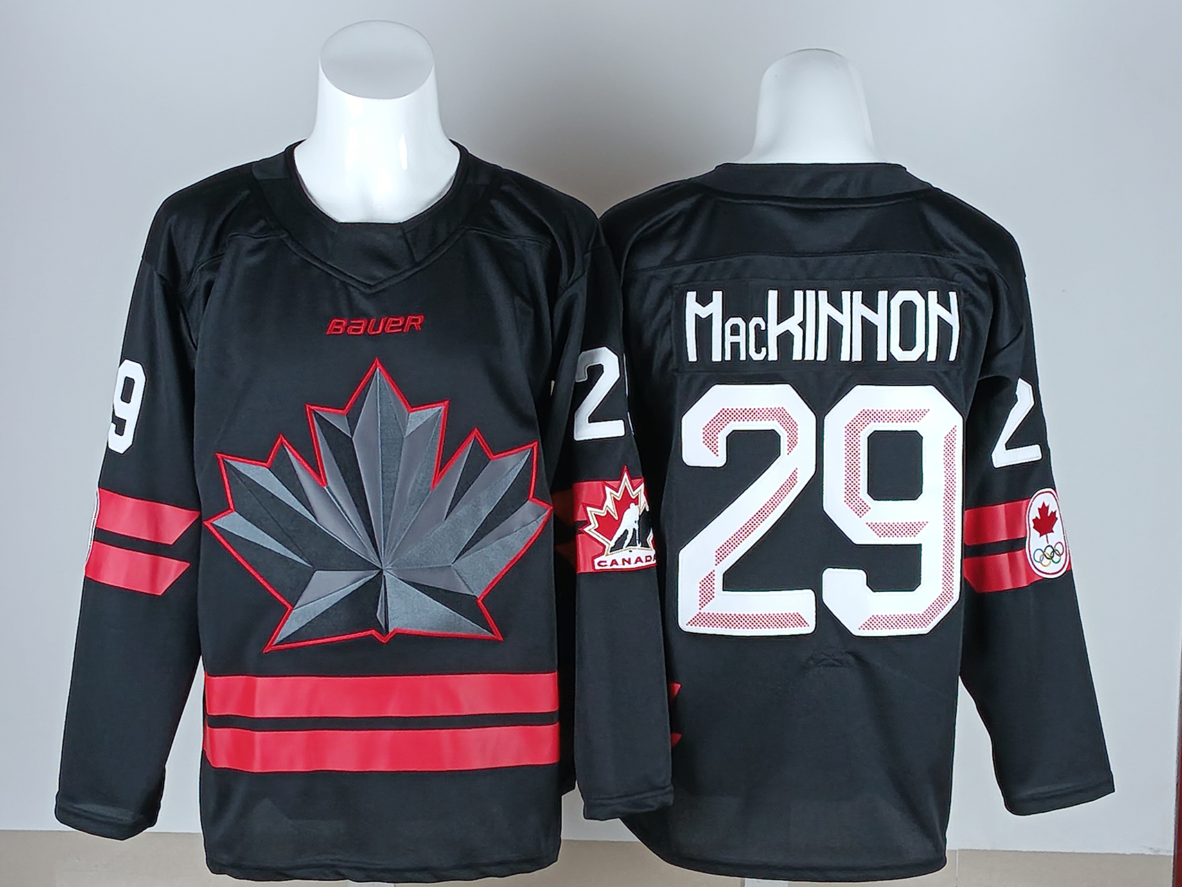 Men's Canada Hockey Nathan MacKinnon #29 Black 2026 Winter Olympics Jersey