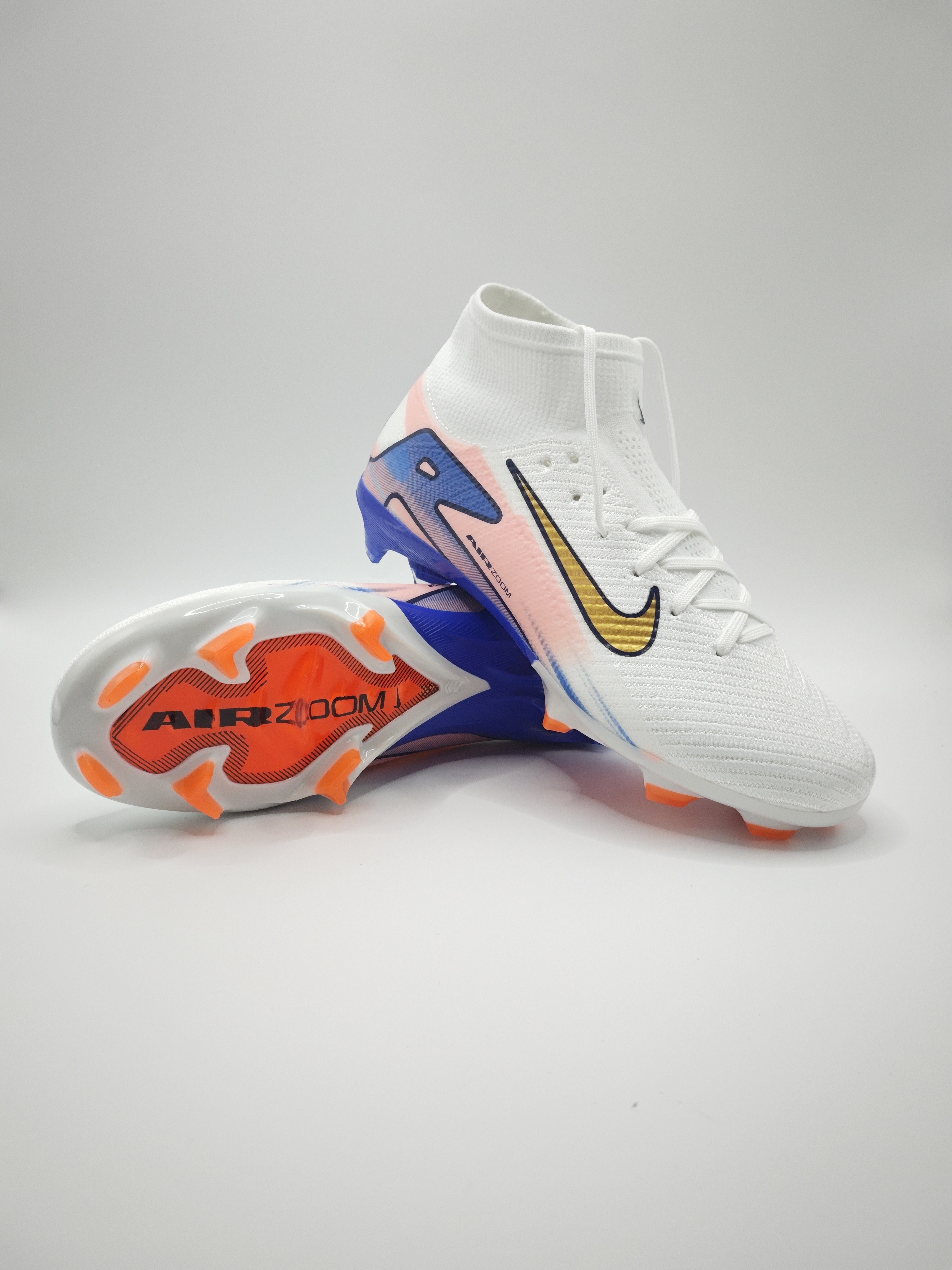 Nike Mercurial 16 FG Soccer Cleats with Built-in Bonded Pack: Full Air Cushion for All-Game Comfort, Waterproof Knit for Rainy Pitches