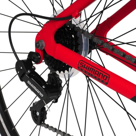 700c Men’s SpinFit Hybrid Bike, Black/Red