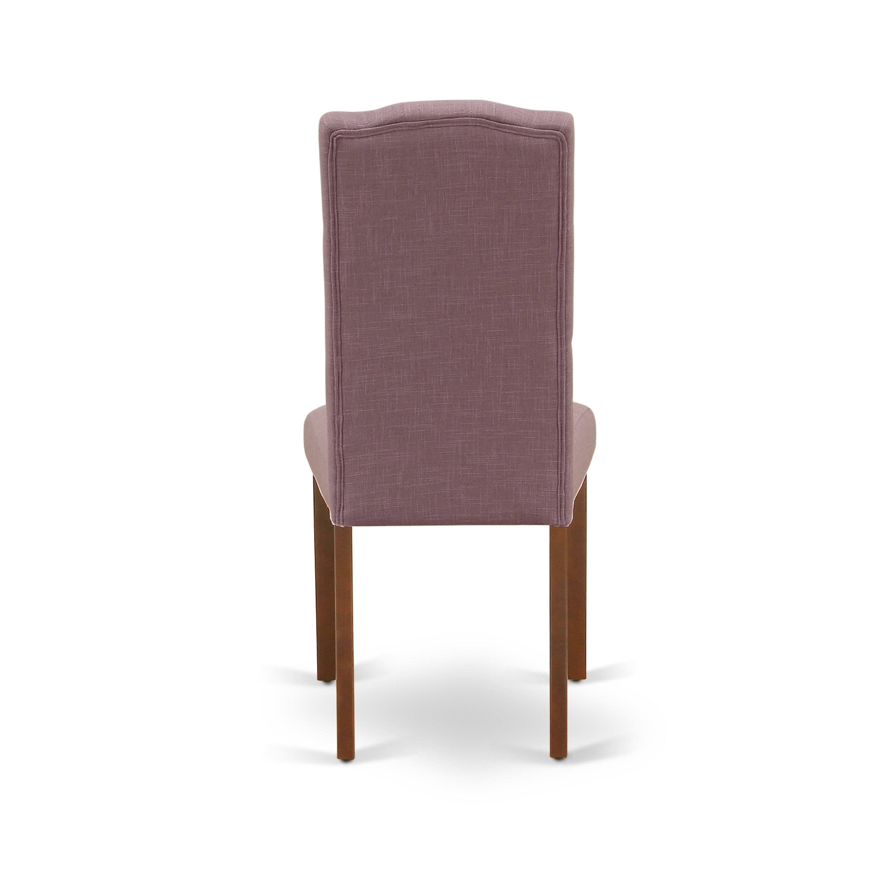 East West Furniture OXCE3-MAH-10 3PC Dinette Set Includes A Square Kitchen Table and Two Parson Chairs with Dahlia Fabric, Mahog