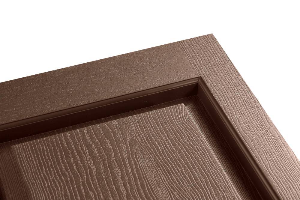 Alpha 2-Pack 14.5-in W x 34.5-in H Brown Raised Panel Vinyl Exterior Shutters | VBLR35BR