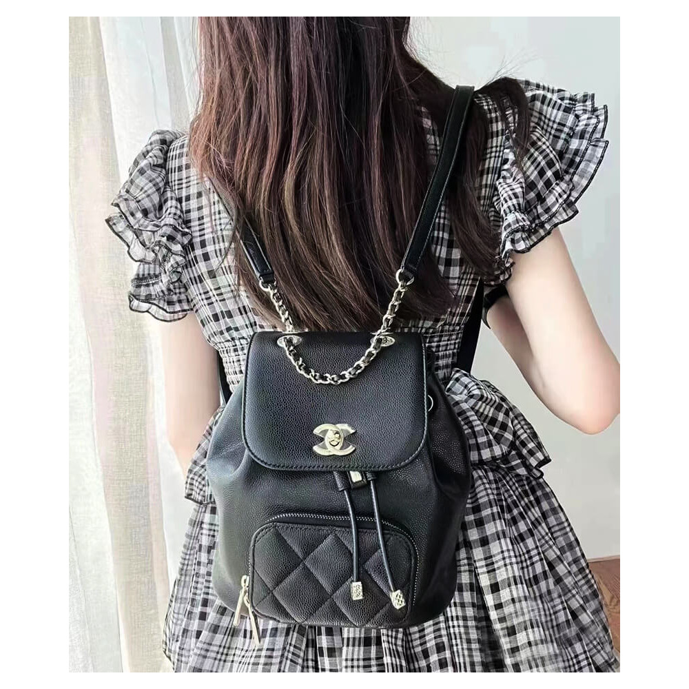 Chanel Business Affinity Mini Backpack in Black Caviar 25.4cm