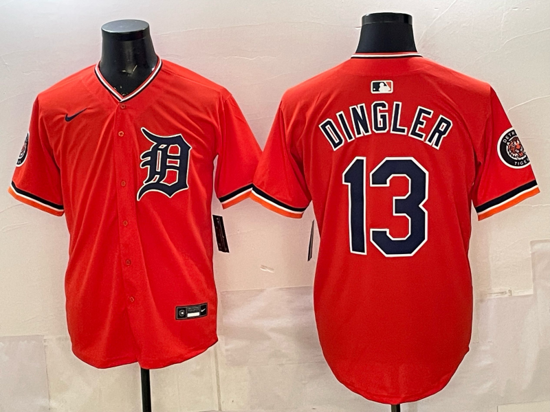Men's Detroit Tigers Dillon Dingler #13 Orange Alternate Stadium Jersey