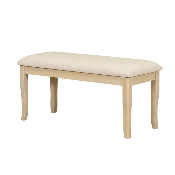 Extendable Dining Table Set with Removable Leaf,Padded Chairs and Bench