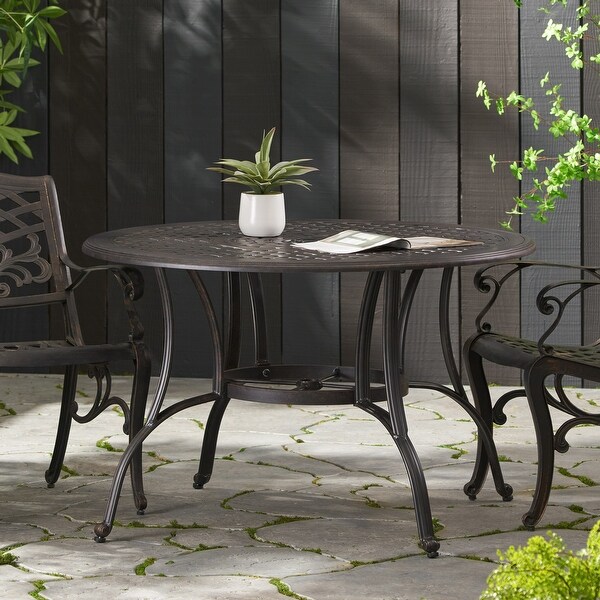Outdoor Cast Aluminum Circular Dining Table,for Dining Room,Kitchen,Easy Assembly