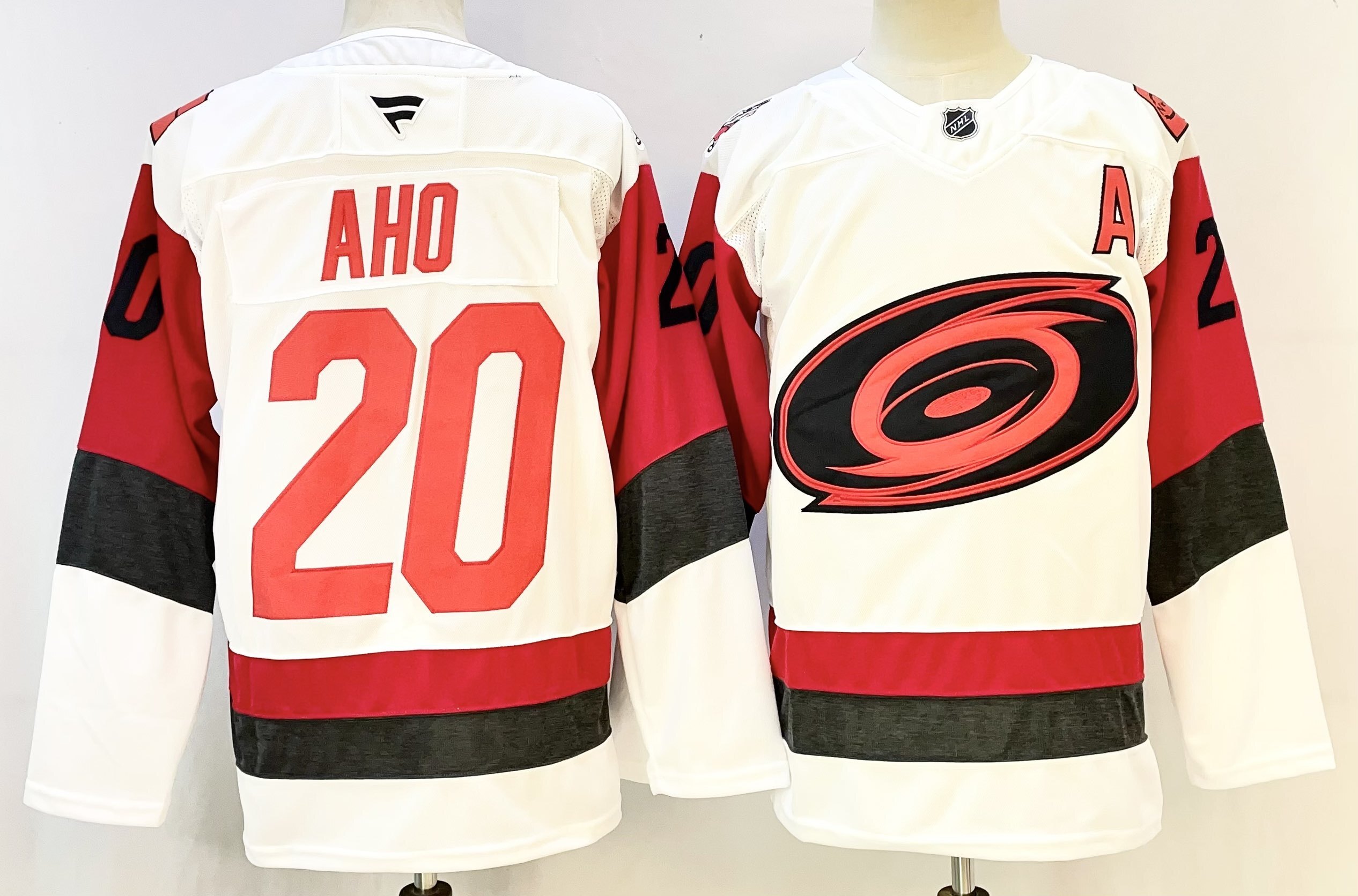 Men's Carolina Hurricanes Sebastian Aho #20 Fanatics White Away Premium Jersey