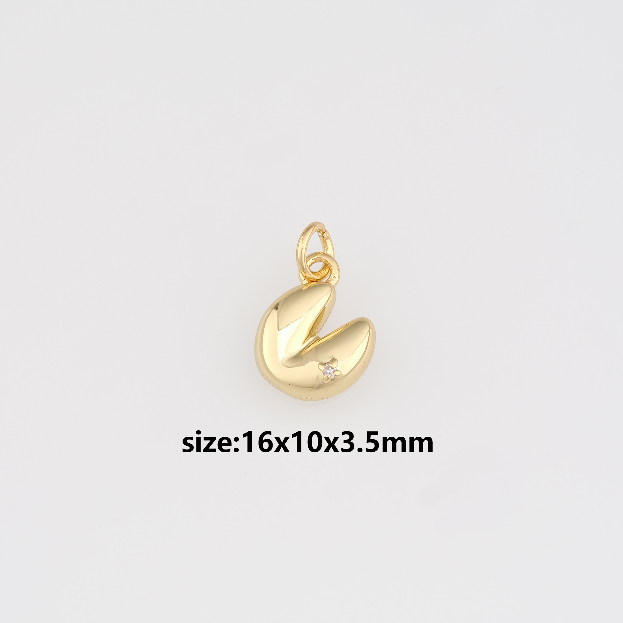 18K Gold Filled Cookie Pendant,Fortune Cookie Charm Earrings Necklace for DIY Jewelry Making Supply