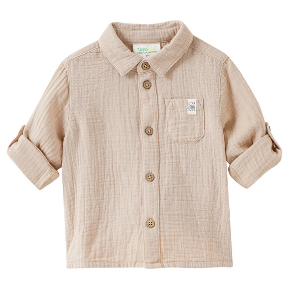 Topomini Pure Collection Baby Musselinhemd mit Turn-up-Ärmeln