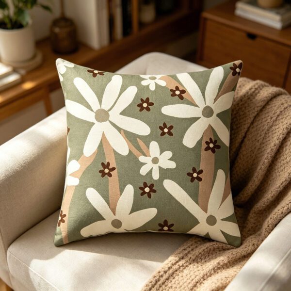 Nordic Abstract Botanical Decorative Throw Pillow with Insert