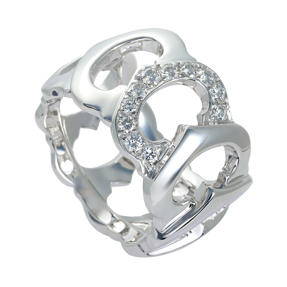 Cartier C Do 1 Motif Diamond Ring 18K White Gold
