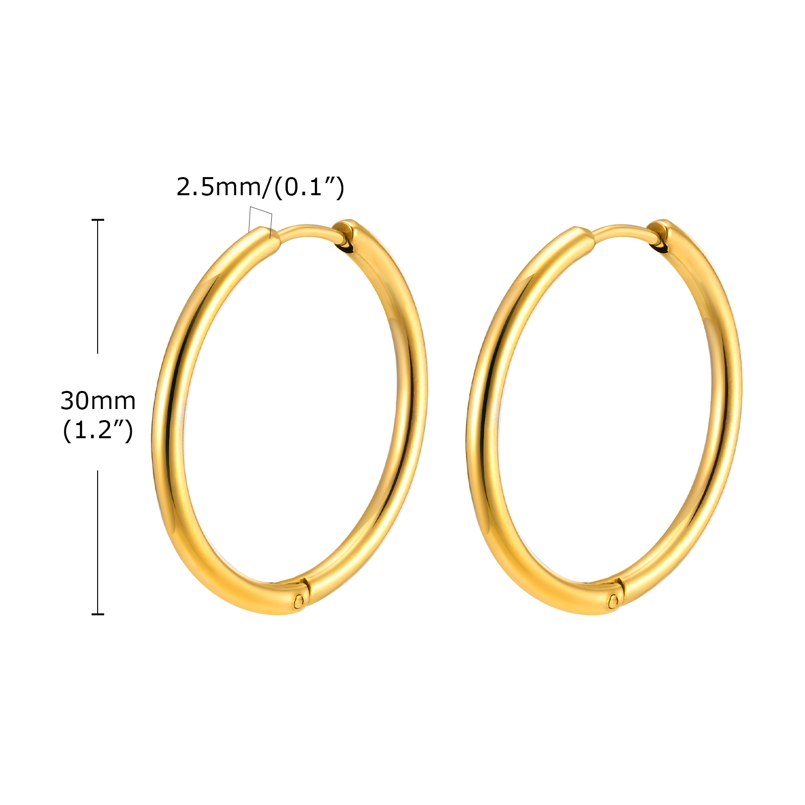 Prjewel Stainless Steel Twist Circle Women Earrings Click-Top Mobius Hoop Hies Earring Tarnish And Nickel Free Mother's Day Gift