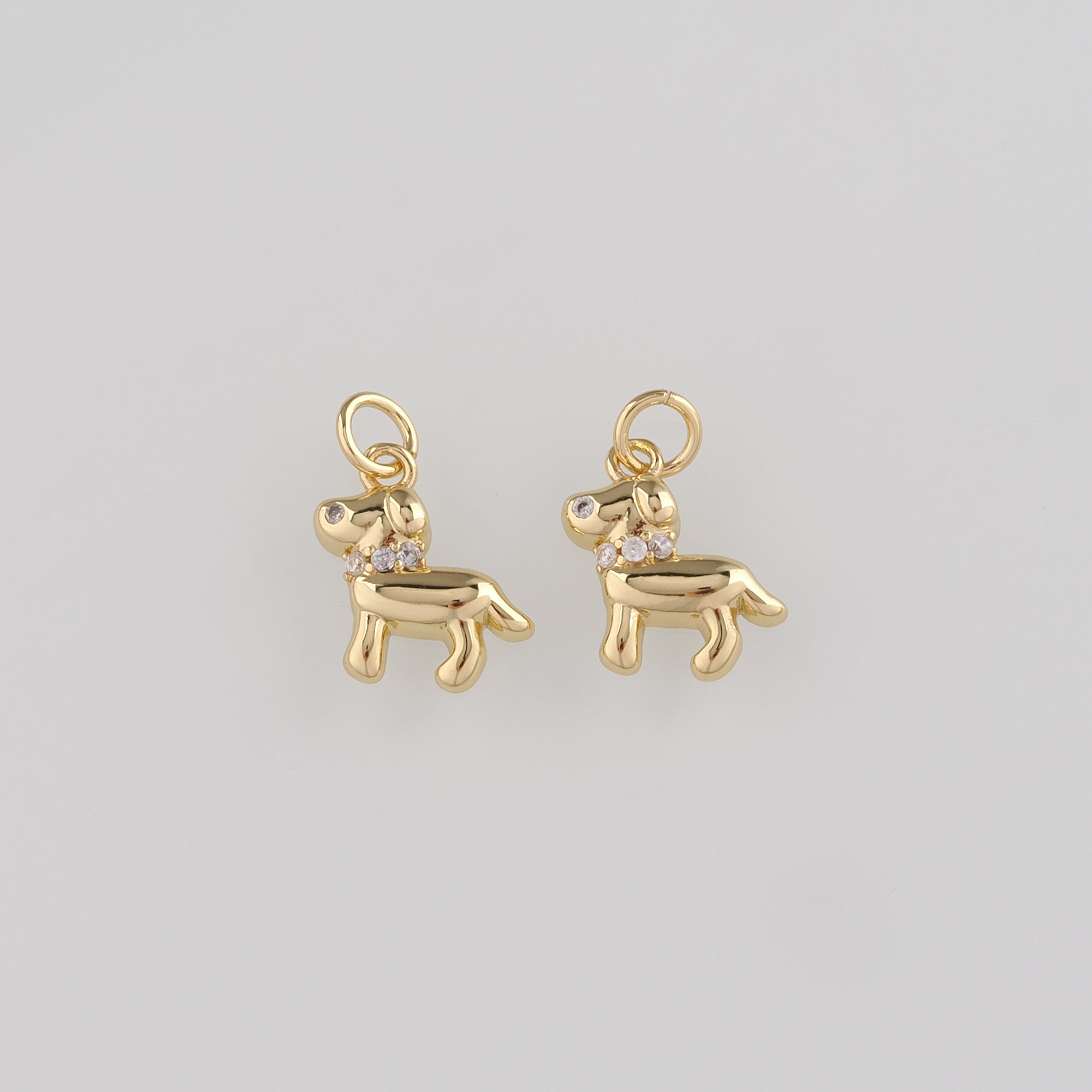 18K Gold Filled Dog Pendant,Dainty Dog Chamr Earrings Necklace for DIY Jewelry Making Supply