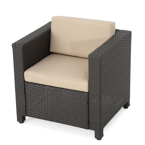 Hegseth Wicker/Iron 7piece Chat Set with Fire Pit by Christopher Knight Home