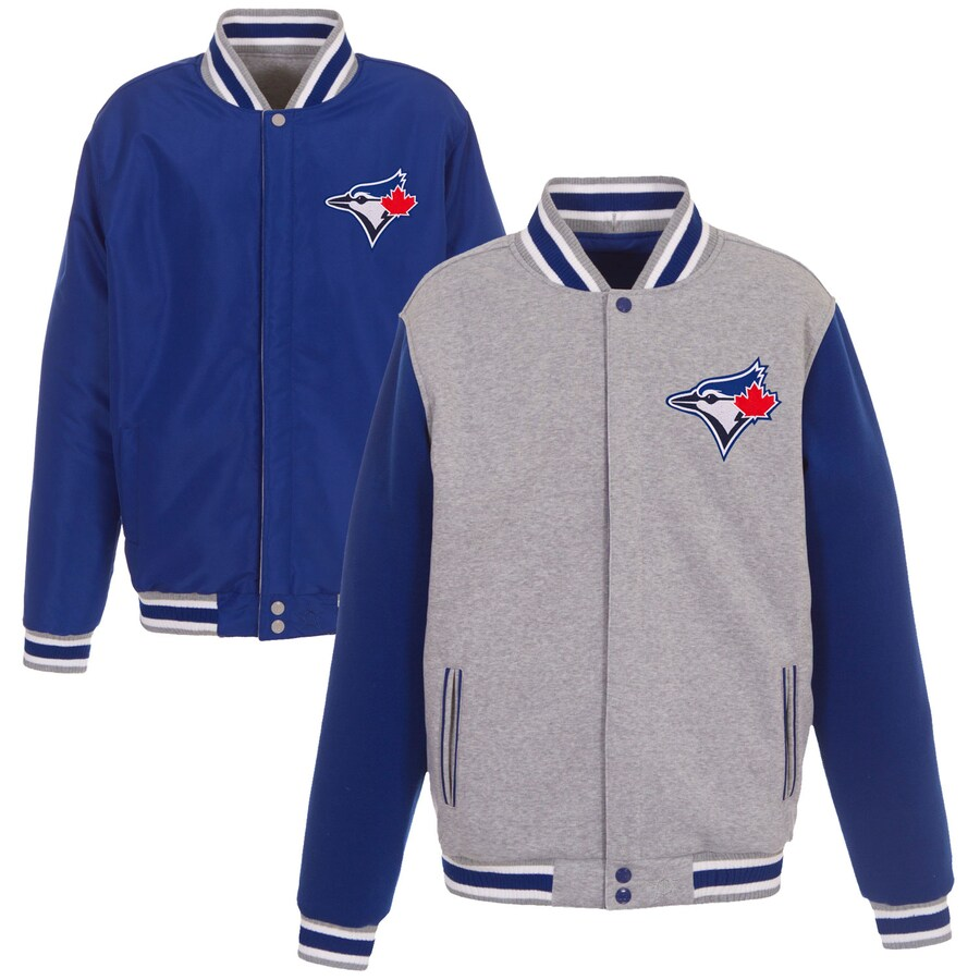 Men's Toronto Blue Jays Royal JH Design Reversible Fleece Full-Snap Jacket