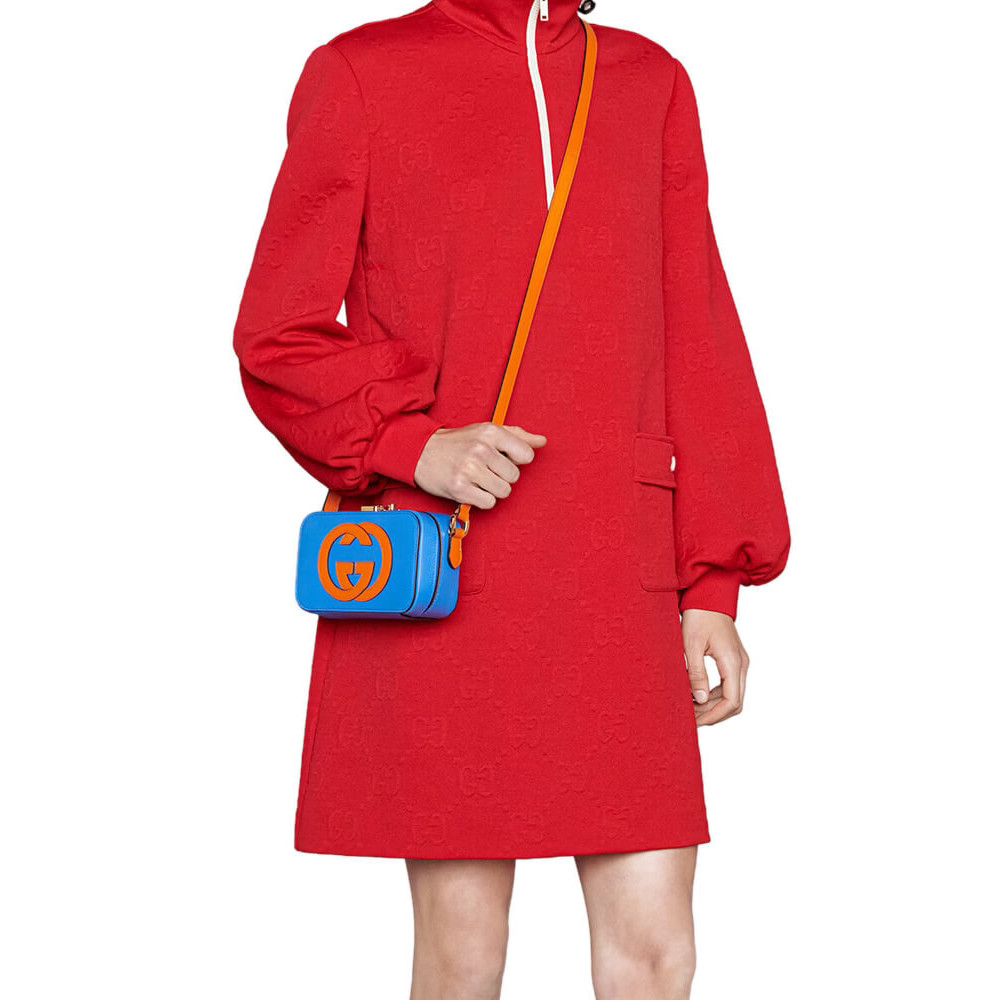 Gucci Interlocking G Mini Bag in Blue Leather