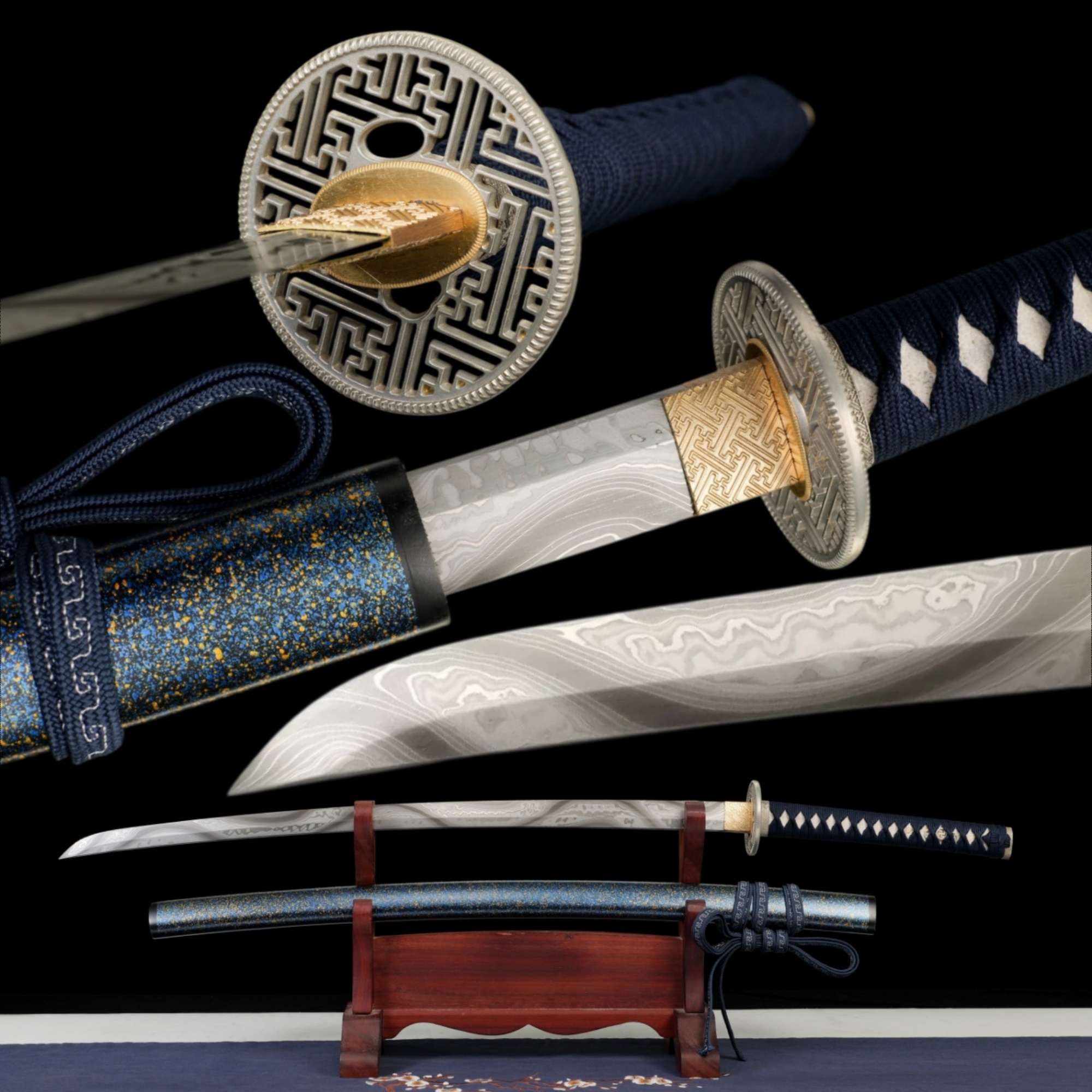 Japanese Katana Seira Hand Forged Damascus Steel Full Tang