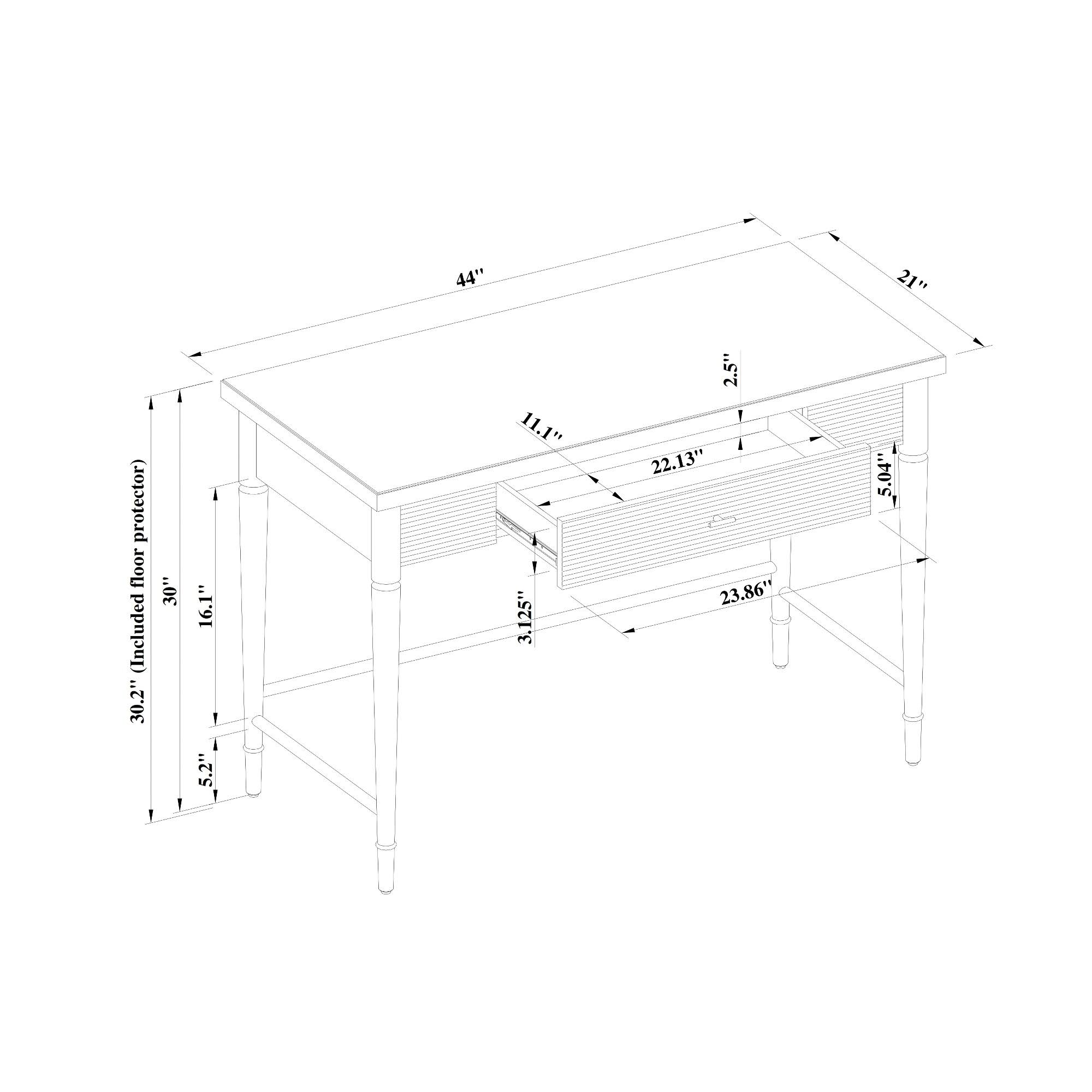 Cambridge Wood Writing Desk with Drawers White - Threshold
