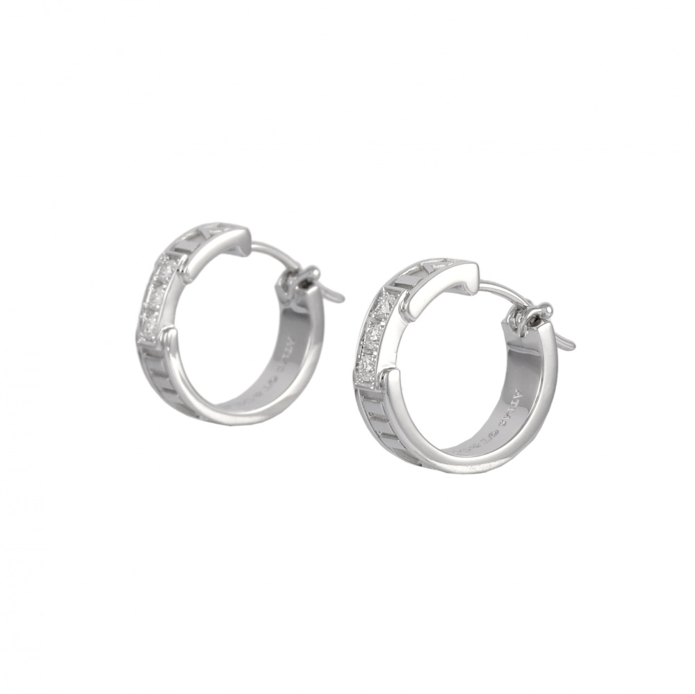 Tiffany & Co. Atlas Earrings 18K White Gold Diamond
