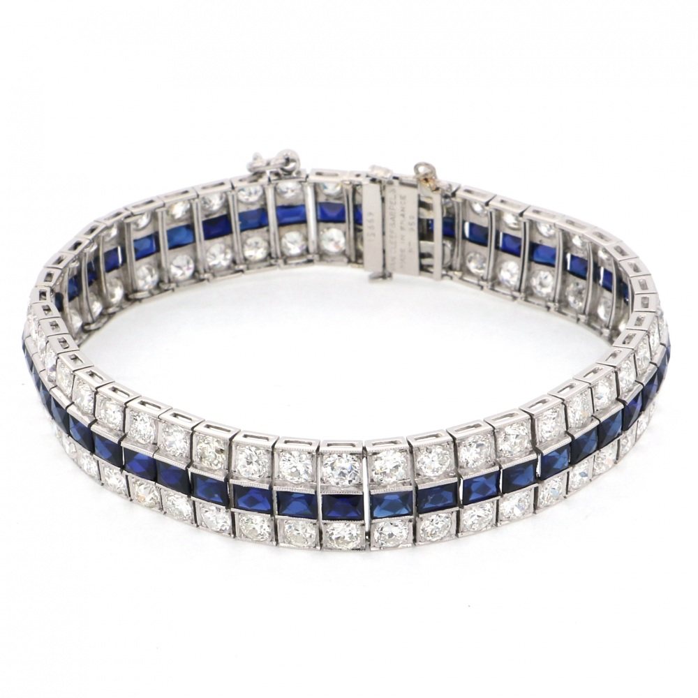 Van Cleef & Arpels Platinum Sapphire Bracelet PT950