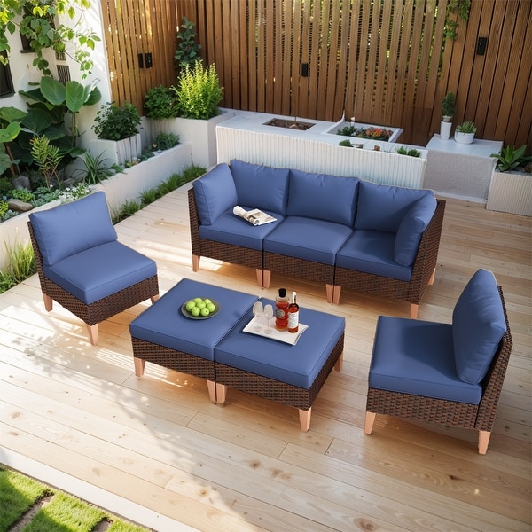 5Piece 3Seat Sofa with Modular Sofa Ottoman