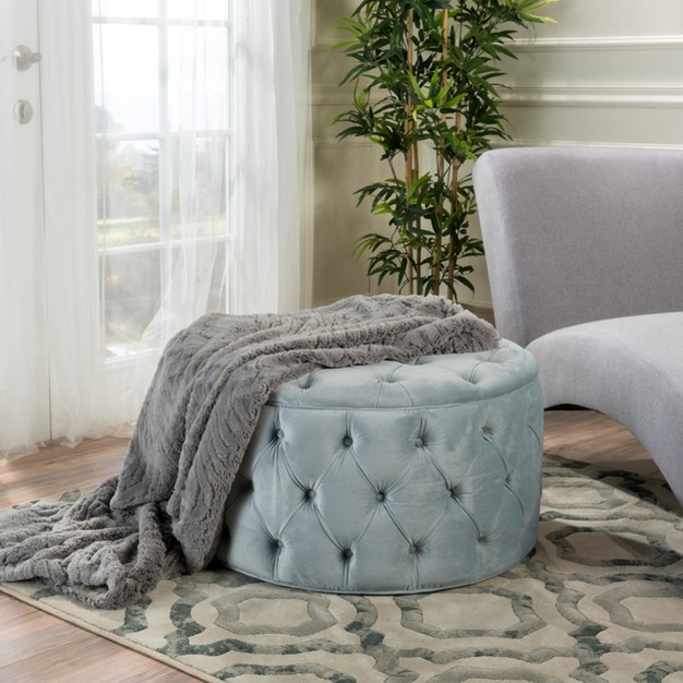 Zelfa New Velvet Ottoman Christopher Knight Home
