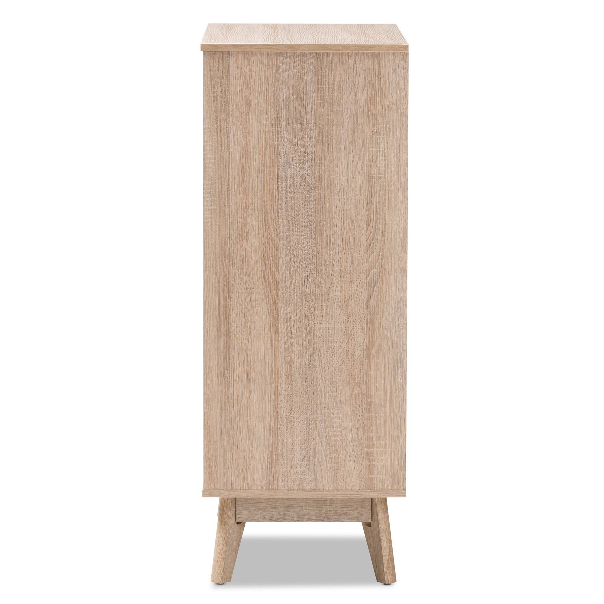 Baxton Studio Fella 5-Drawer Chest, Oak Brown/Grey