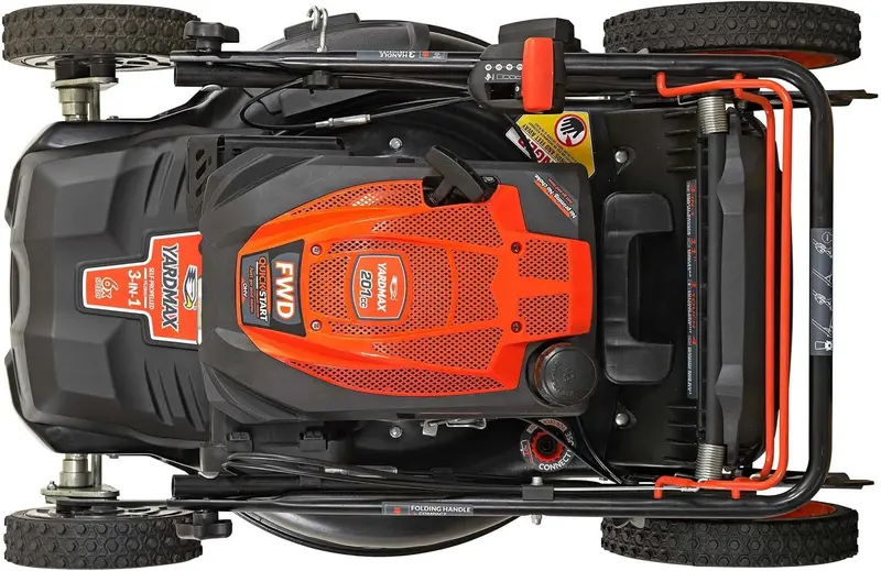 YARDMAX 22-Inch Gas Walk-Behind Mower – 201cc CVT High-Wheel FWD with 6-Speed Select PACE