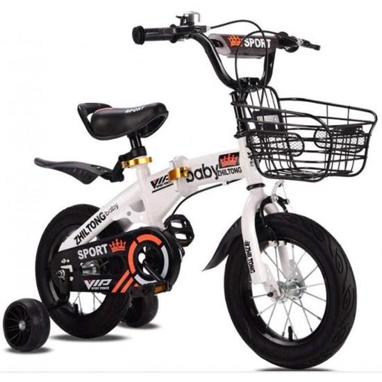 Kids Bike BMX Bike for Kids Boys Girls Bicycle Foldable Kids Training Bicycle Steel Children Toddler Bike for 2-9 Years Old with Auxiliary Wheel and Basket for Size 12″14″16″18″